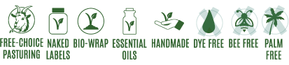 VEGETARIAN, BIODEGRADABLE FILM, ESSENTIAL OIL, DYE FREE, BEE FREE, PALM FREE